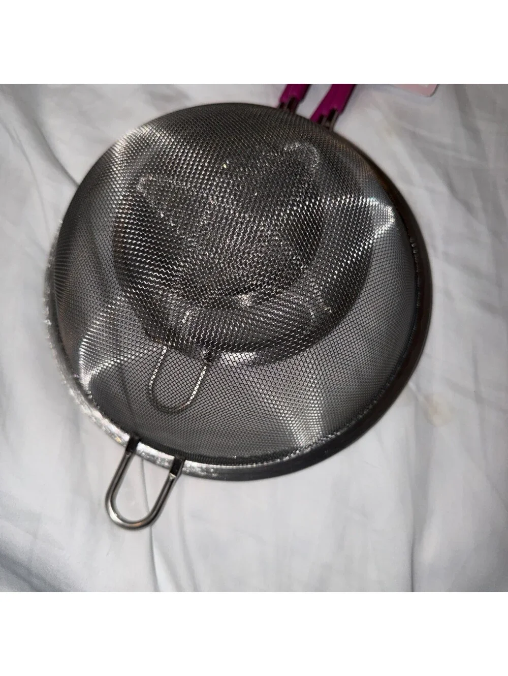 PARIS HILTON 3 Piece Stainless Steel Strainer Set With Pink Handles NWT